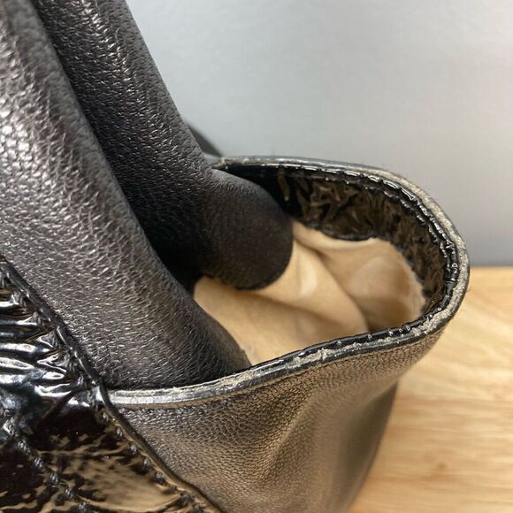 Michael Kors, Mixed Leather Drawstring Hobo Bucket Shoulder Bag - Picture 13 of 16